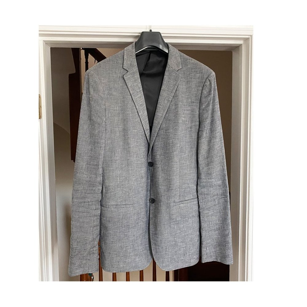 Men's Theory Sportcoat, Size 42R, Linen Blue/Grey color